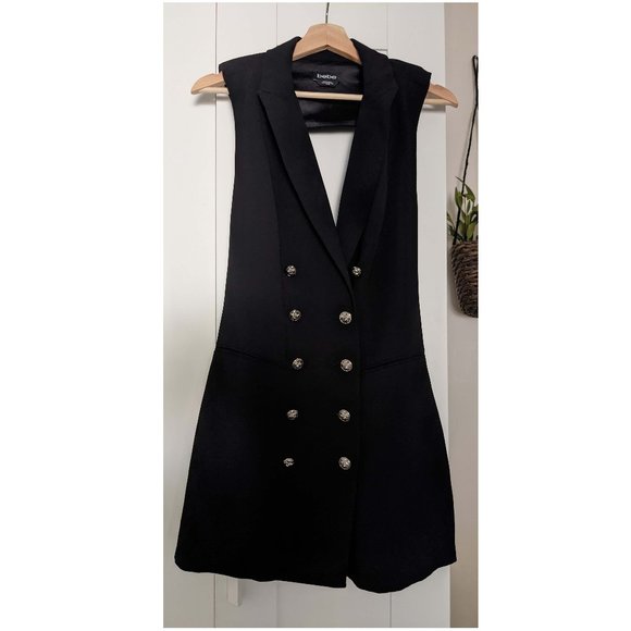 bebe Dresses & Skirts - XS Bebe black blazer vest dress